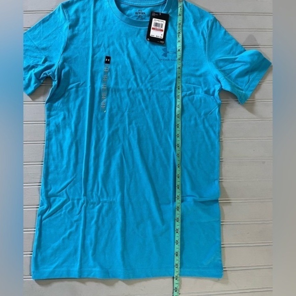 Under Armour Short Sleeve Loose Fit Chest Logo T Shirt Mens XS Blue NWT - Picture 10 of 11